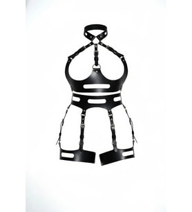 Mulvxbrf Brf02 Siyah Jartiyer Harness Deri Vücut Korse Tokalı - Brf1302 (Mulvix)