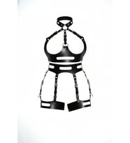 Mulvxbrf Brf02 Siyah Jartiyer Harness Deri Vücut Korse Tokalı - Brf1302 (Mulvix)