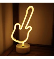 Neon Gitar Masa Lambası Pil + USB