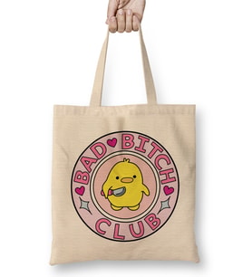 Printhome Bad Bitch Club 01 Bez Çanta Uzun Saplı