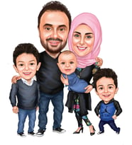 Ateş Anıt Aile Karikatür biblo-08