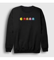 Presmono Unisex Siyah Pac Man Pacman Sweatshirt 312453tt