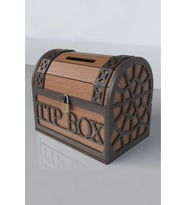 Klitli Ahşap Tip Box Bahşiş Kutusu Ve Kumbara Sandık Tipi Tipbox Hediyelik Tipbox Kumbara Seç