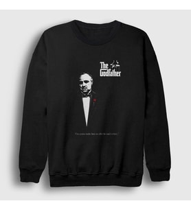 Presmono Unisex Siyah Offer Film Baba The Godfather Sweatshirt 252168tt