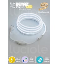 25 Metre FlexVolt Serisi 220V Fişli Soğuk Beyaz Neon LED Şerit – Tak Çalıştır Işık Seti