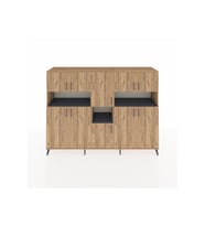 Hyperion Dolap 14 Raflı 10 Kapaklı 220x44x163 Çam-Çam/Antrasit