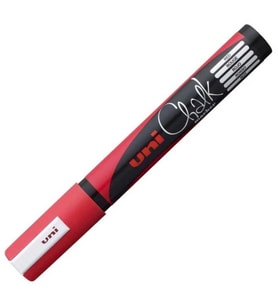 UNİ BALL PWE-5M CHALK SU BAZLI SİYAH TAHTA MARKÖRÜ 1.8-2.5 KIRMIZI