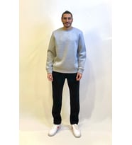 Erkek Bisiklet Yaka Rahat Kalıp 3 iplik İçi Polarlı Kalın Sweatshirt SPR24SW36 ( Gri-Melanj)