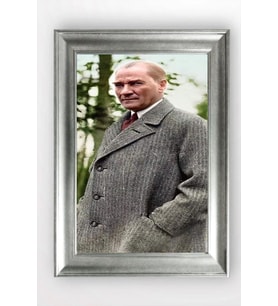 Gümüş Çerçeveli Atatürk Tablo cv1046