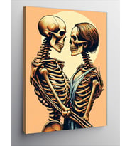 Kanvas Tablo Aşık İskeletler