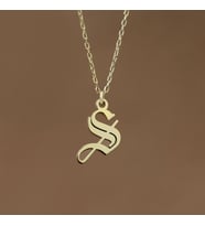 DKMN Gümüş Tek Harf Gümüş Kolye İsimli Gümüş Kolye (Gold)
