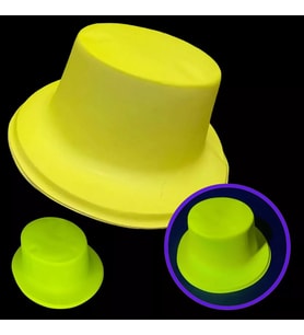 Neon Partisi Sarı Renk Plastik Fötr Şapka