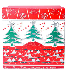 Yılbaşı Çam Ağacı Motifli Hediye Kutusu 19x9 cm