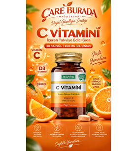 C Vitamini Kapsül 500 Mg 60 Kapsül (D3 + Çinko)