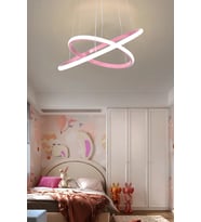 Modern Pembe Beyaz Ledli Çocuk, Bebek Odası, Salon ve Mutfak Avizesi