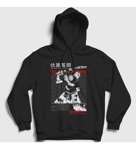 Presmono Unisex Siyah Toji Fushiguro Anime Jujutsu Kaisen Kapüşonlu Sweatshirt 425193tt