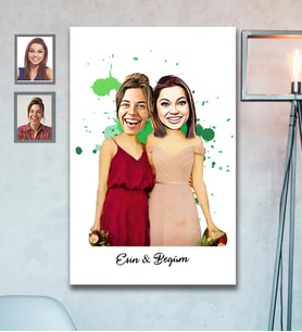 Kişiye Özel Bride To Be Bekarlığa Veda Karikatürlü Ahşap Tablo 30x47 Mod4