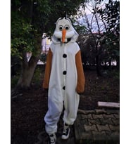 Olaf Kostümü Yetişkin  Karlar Ülkesi Olaf Pijama Tulum Kostüm