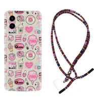Vivo Y15S Y32 Y33S Y51 Y53S Kılıf Boyun Asklı Rasta Silikon Donut Flamingo 1415