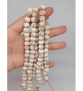 Kahverengi Mat Seramik Boncuk Dizi 8-9mm/30cm (54186)