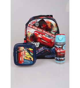 LİSANSLI CARS ANAOKUL ÇANTASI, 500 ML TRITAN MATARA VE 2 KATLI BESLENME KUTUSU/LUNCH BOX SETİ