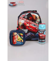 LİSANSLI CARS ANAOKUL ÇANTASI, 500 ML TRITAN MATARA VE 2 KATLI BESLENME KUTUSU/LUNCH BOX SETİ (Kırmızı)