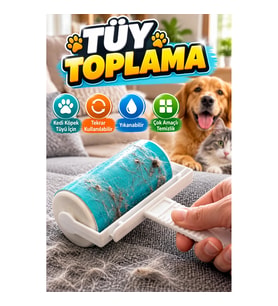 Tekrar Kullanılabilir Yıkanabilir Tüy Toplama Rulosu – Kedi Köpek Tüyü İçin Çok Amaçlı Temizlik Apar