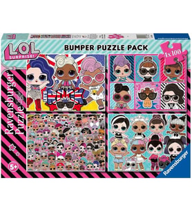 Ravensburger 4 × 100 Parça LOL surprise! 4’ü 1 arada Puzzle Seti