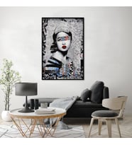 Monochrome Beauty - Yağlı Boya Dokulu Tablo