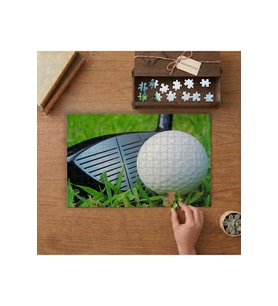 Golf Sopası ve Topu Tasarımı 240 parça Ahşap Puzzle Ahşap Kutuda MP00882