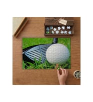 Golf Sopası ve Topu Tasarımı 240 parça Ahşap Puzzle Ahşap Kutuda MP00882