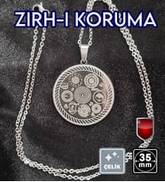 🙏Zırh-ı Koruma (NAZAR BÜYÜ KORUNMA TILSIMI) Çelik Kolye 🎨 Gümüş Renk (08)
