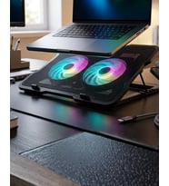 Ayarlanabilir Laptop Soğutucu Çift Fan Rgb Işıklı Sessiz Çalışan