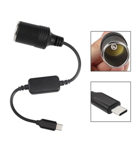 Type-C 5 Volt To 12 Volt Max 1 Amper Çakmak Fiş Çevirici Type-C PD Portundan Gelen Gücü 12V Araç Çakmak Soketine Dönüştürür