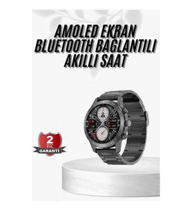 Mey İthalat® Erkeklere Özel Akıllı Saat Çelik Kordon Bluetooth Bağlantılı İOS ve Android Uyumlu