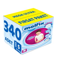 Molfix Külot Bebek Bezi Beden:5 (12-17KG) Junior 340 Adet Mega Ultra Fırsat Pk