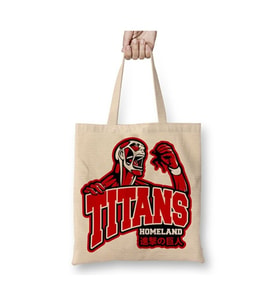 Attack On Titan Go Tıtans Bez Çanta Uzun Saplı Alışveriş Çantası Plaj Çantası (Beyaz)