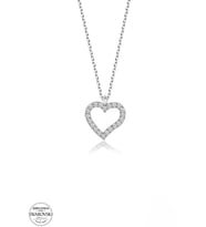 SWAROVSKİ TAŞLI  ZİRCONİA KALP 925 AYAR GÜMÜŞ KOLYE