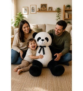 SEVDAM HEDİYELİK  Papyonlu Panda (%100 YERLİ (Siyah - Beyaz)