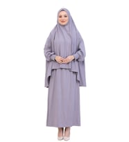 İki Parça Namaz Elbisesi – Uzun Pamuklu Tesettür Giyim Abaya & Başörtüsü Set