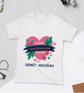 Canım Annem Seni Seviyorum Baskılı Tshirt (Beyaz)