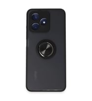 Realme C53 Kılıf Montreal Yüzüklü Silikon Kapak - Siyah