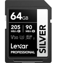 Lexar Profesyonel Silver Sd Kart 64 Gb, 205 Mb/S'Ye Kadar Okuma, 90 Mb/S Yazma, Sdxc Uhs-I Hafıza Ka (Çok Renkli)