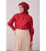 Geometrik Desen %100 Twill İpek Eşarp BE07