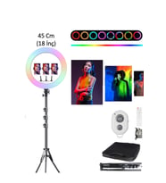18 inç RGB Ring Light, 2m Tripod, Youtuber, Tiktoker, Makyaj, Selfie Işığı