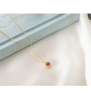 925 Ayar Gümüş Ocak Ayı Doğum Taşı ( Garnet ) Kolye