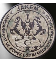 JAKEM Jandarma At ve Köpek Eğitim Merkezi Cırtlı Gögüs 3d Arması, Yeni Tip Standart Ölçü, (Çok Renkli)