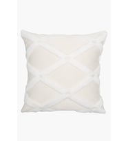 Bohem Özel Tasarım Punch Panç Desen Kare Dekoratif Kırlent Kılıfı 55x55 cm Bella Ekru