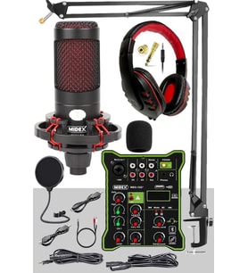 Midex CXN-30 Functional Paket-3 Stüdyo Mikrofon Ses Kartlı Mikser Kulaklık Stand