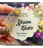 Epoksi Magnet Hediyelik - ETİKET DEĞİLDİR!! - Özel Tasarım - Nişan, Nikah, Söz, Kına, Düğün Hatırası (Gold)